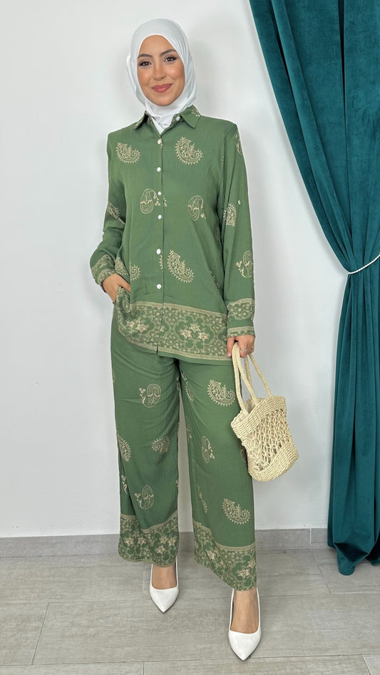 Majestic Border Set Verde Militare