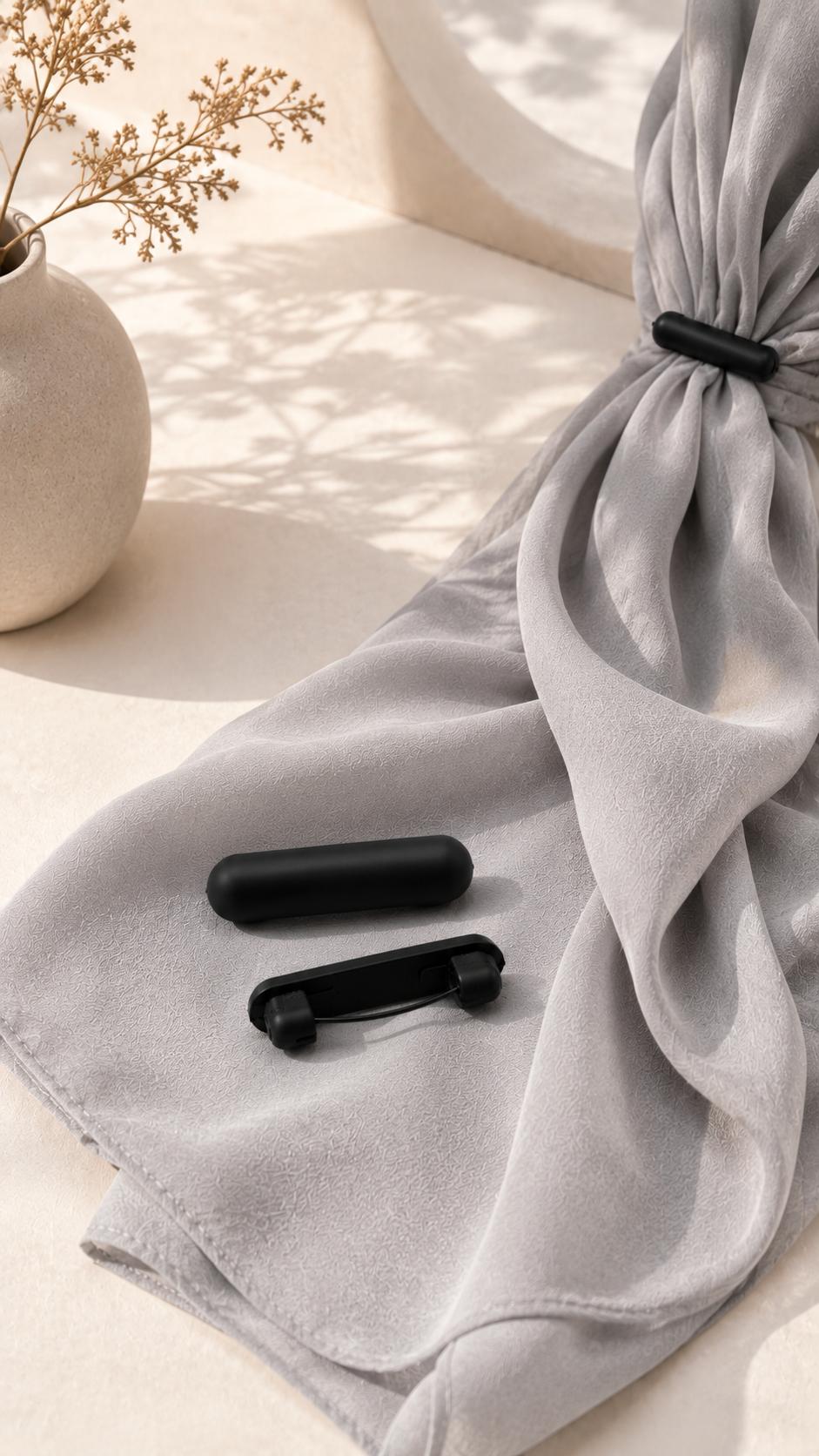 Hijab Clip Matte Nero – Set da 6