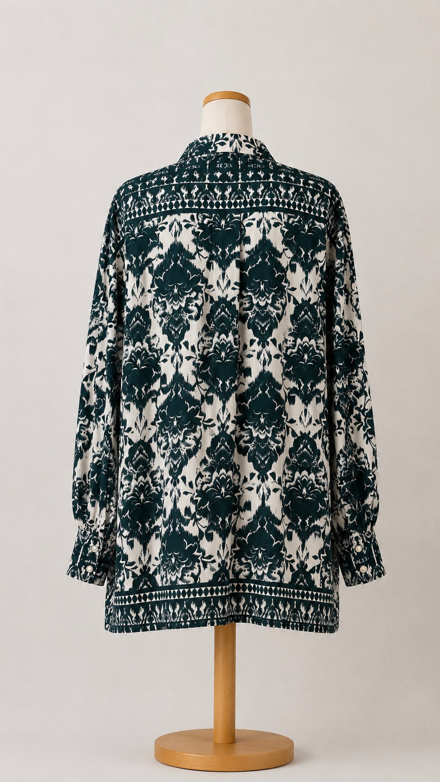 Camicia Arabesque Verde Petrolio