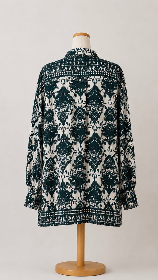 Camicia Arabesque Verde Petrolio