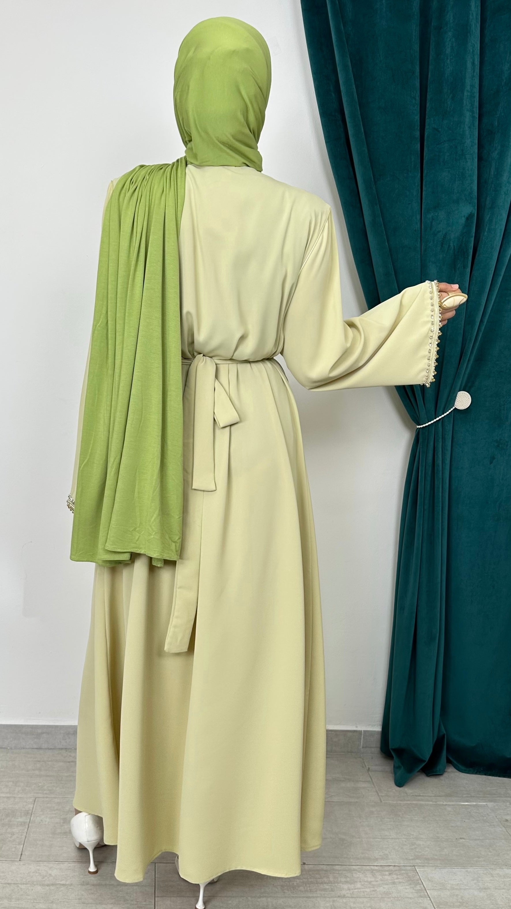 Crystal Belt Dress Verde - Hijab Paradise 