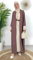 Load image into Gallery viewer, Abaya due pezzi polso beige
