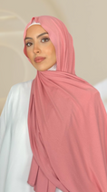 Carica l'immagine nel visualizzatore della galleria, Hijab Jersey Rosa Chiaro- orlo Flatlock
