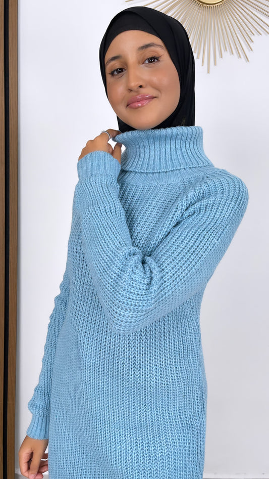 Maglione vestito, collo alto, manica stretta, Hijab Paradise