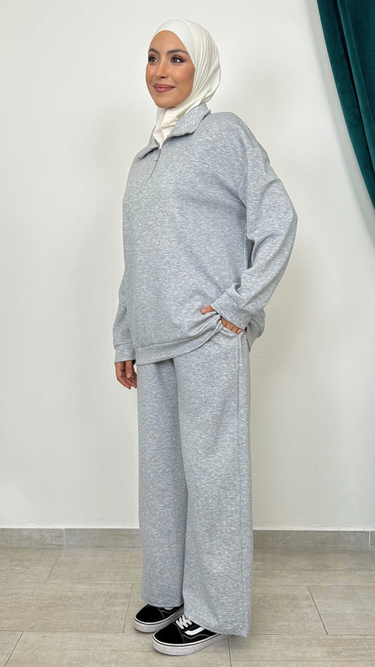 Tuta active zip grigio