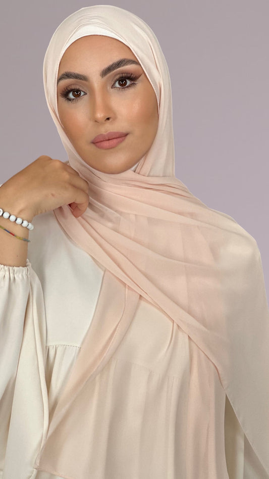 Hijab Chiffon Crepe pelle chiaro - Hijab Paradise Hijab, chador, velo, turbante, foulard, copricapo, musulmano, islamico, sciarpa,  trasparente, chiffon crepe