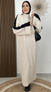 Vestito maglione bicolour - hijab paradise - maglione lungo- donna musulmana- hijab - stivale- modest dress