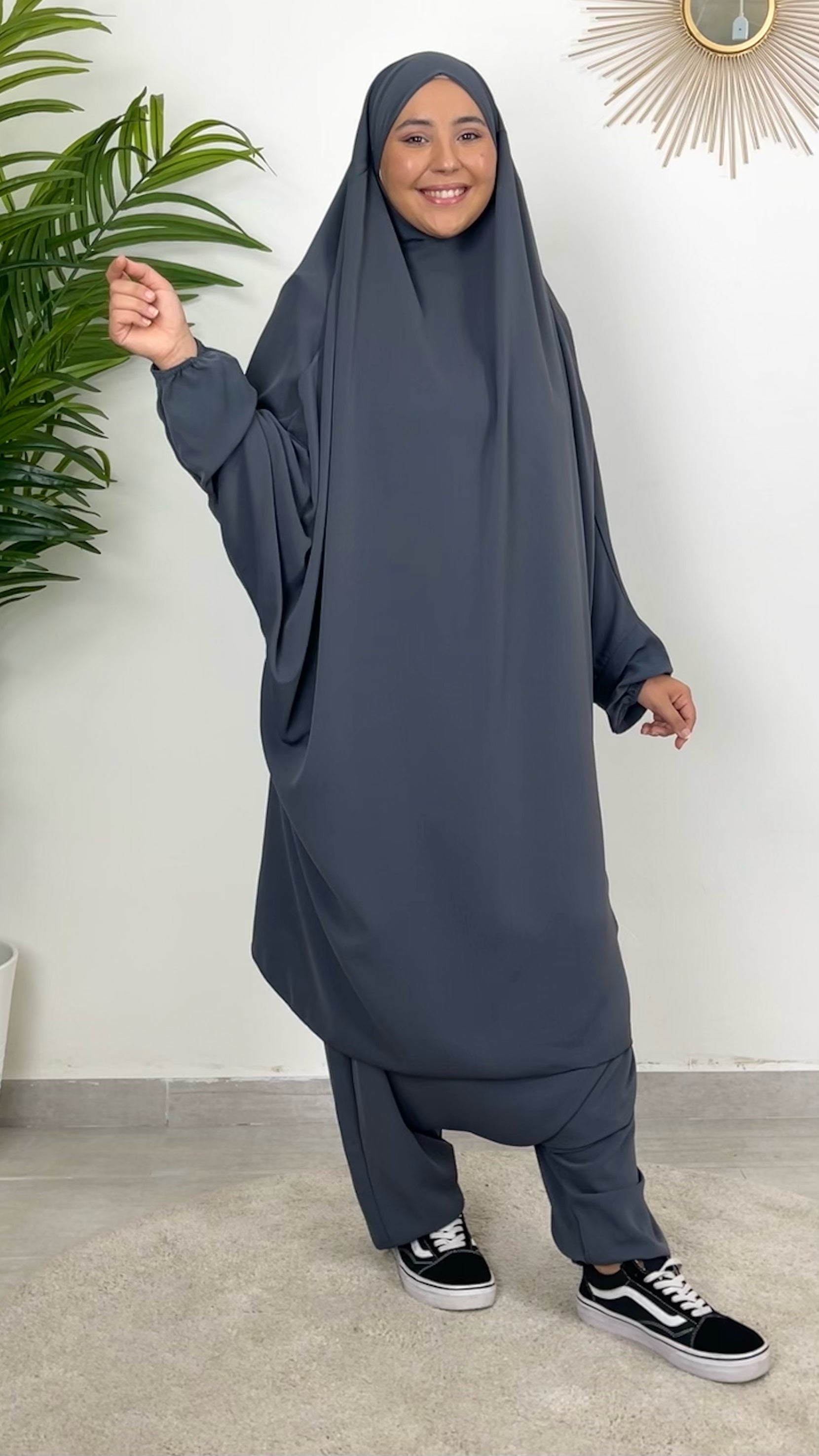 Premium Khimar con gonna antivento