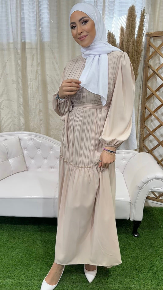 Vestito lungo, Hijab Paradise, modest dress, plisettato, maniche a palloncino