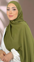 Charger l'image dans la visionneuse de la galerie, Striped Hijab - Hijab Paradise -Hijab Pronto da mettere - hijab rigato - elastico dietro - donna musulmana - foulard -copricapo- abaya palloncino - sorriso - verde
