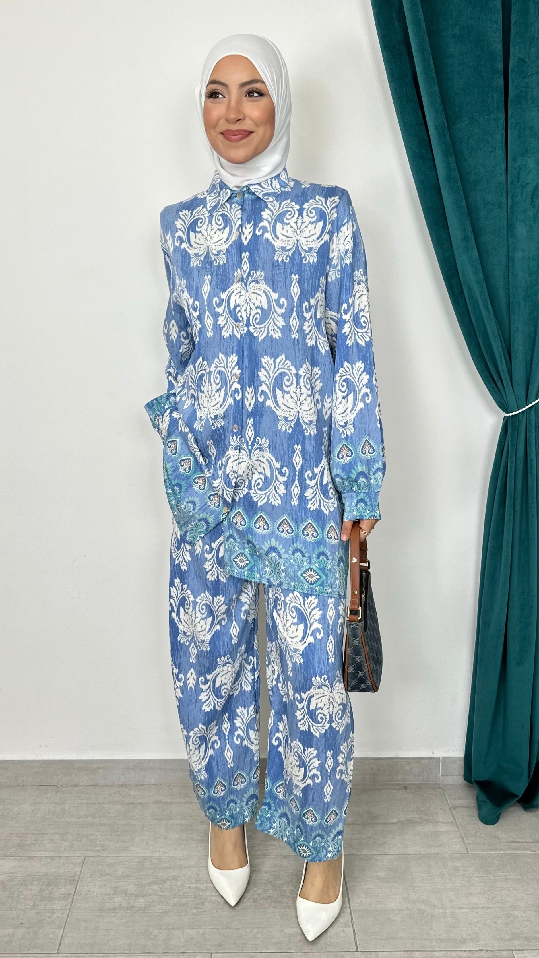 Coordinato Boho Paisley Azzurro