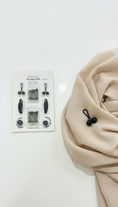 Carica l'immagine nel visualizzatore della galleria, Set Accessori Hijab Matt Black
