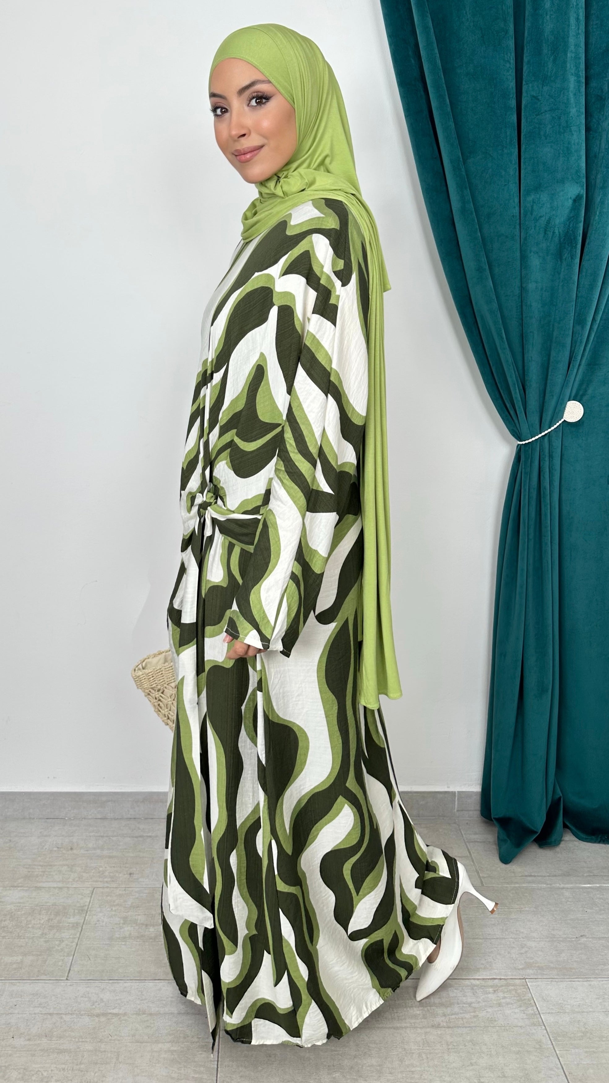 Wave Knot Dress Verde - Hijab Paradise 