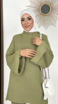 Carica l'immagine nel visualizzatore della galleria, Completo maglione, Hijab Paradise, jersey hijab, tacchi bianchi, maglioncino caldo, verde, ragazza musulmana
