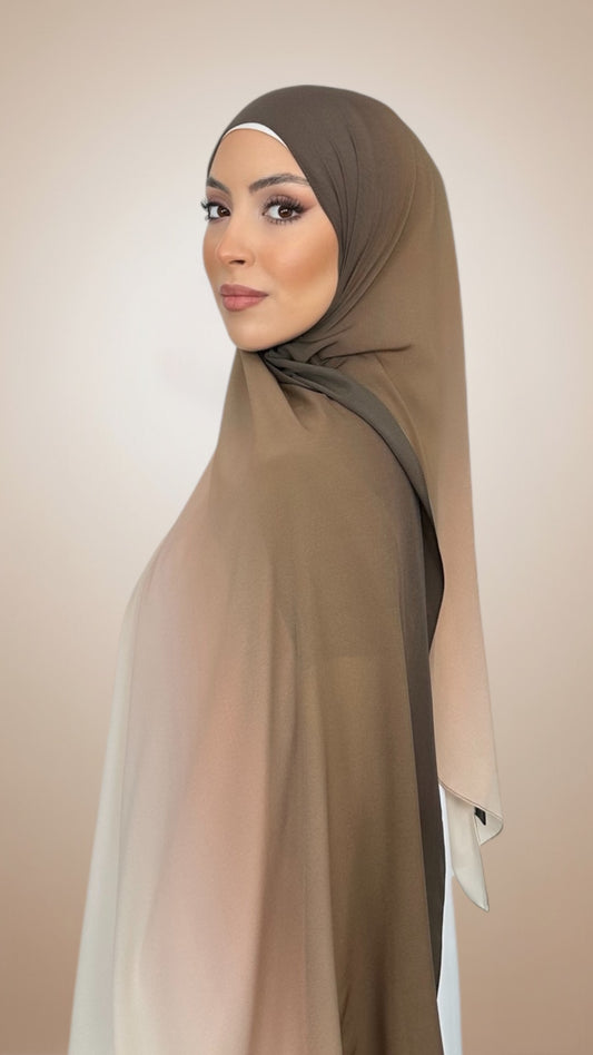 Ombre Flow Hijab Desert Taupe
