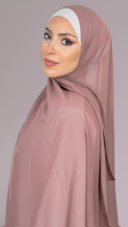 Chiffon crepe Hijab Antique Rose