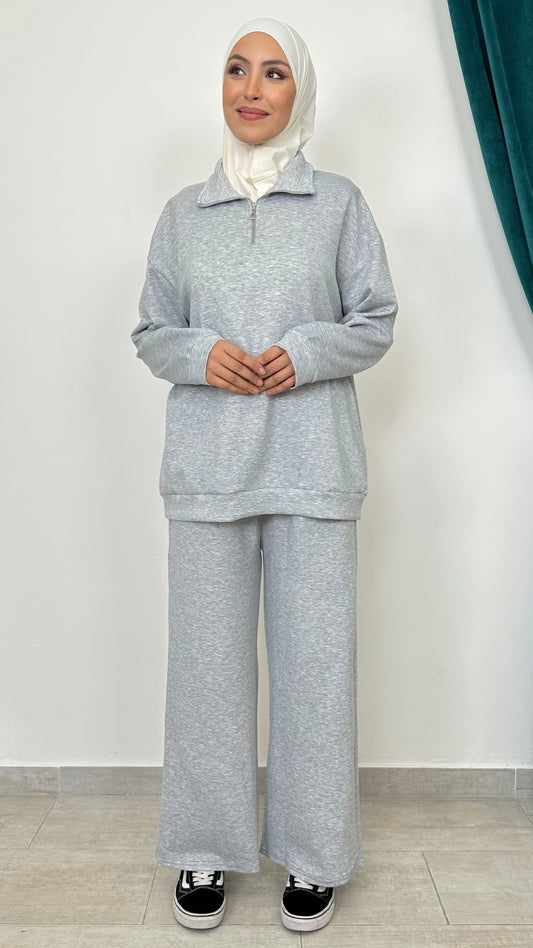 Tuta active zip grigio