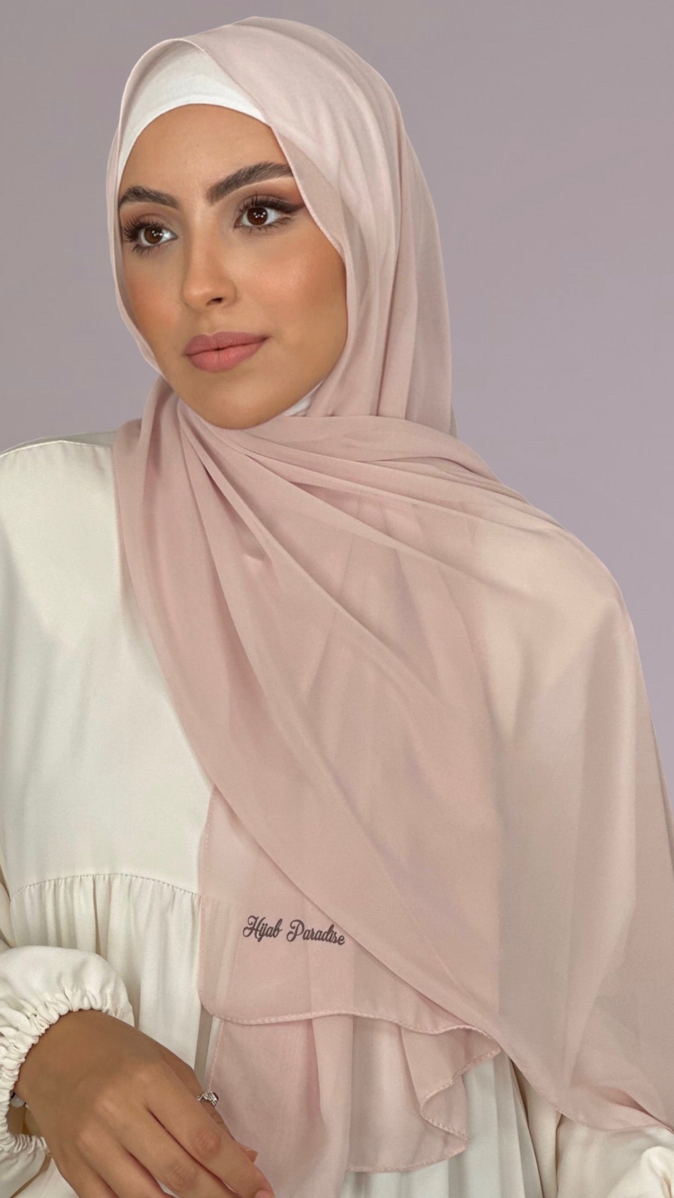 Hijab Chiffon Crepe Rosa Nude