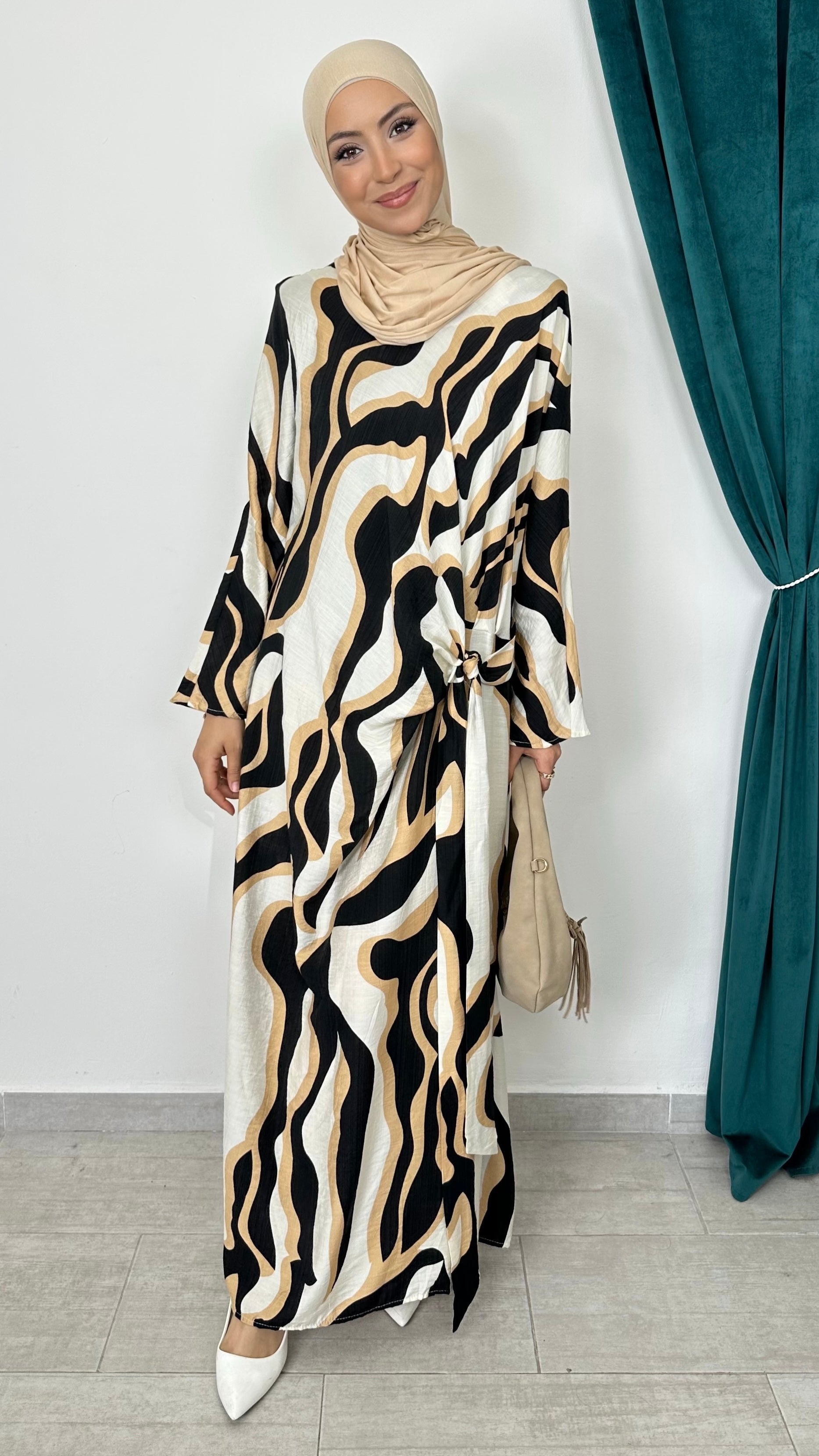 Wave Knot Dress Sabbia - Hijab Paradise 