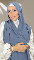 Cargar la imagen en la vista de la galería, Hijab PREMIUM CHIFFON Azzurro pastello
