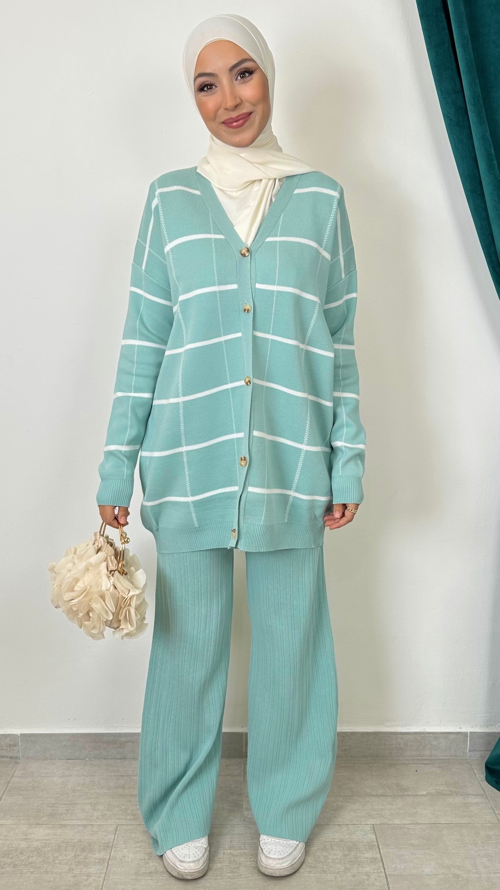 Cozy Grid Set – Completo Maglia a Quadri