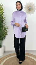 Load image into Gallery viewer, Camicia, satinata , viola, Hijab, Hijab paradise, outfit, modest, camicia  satin, lilla
