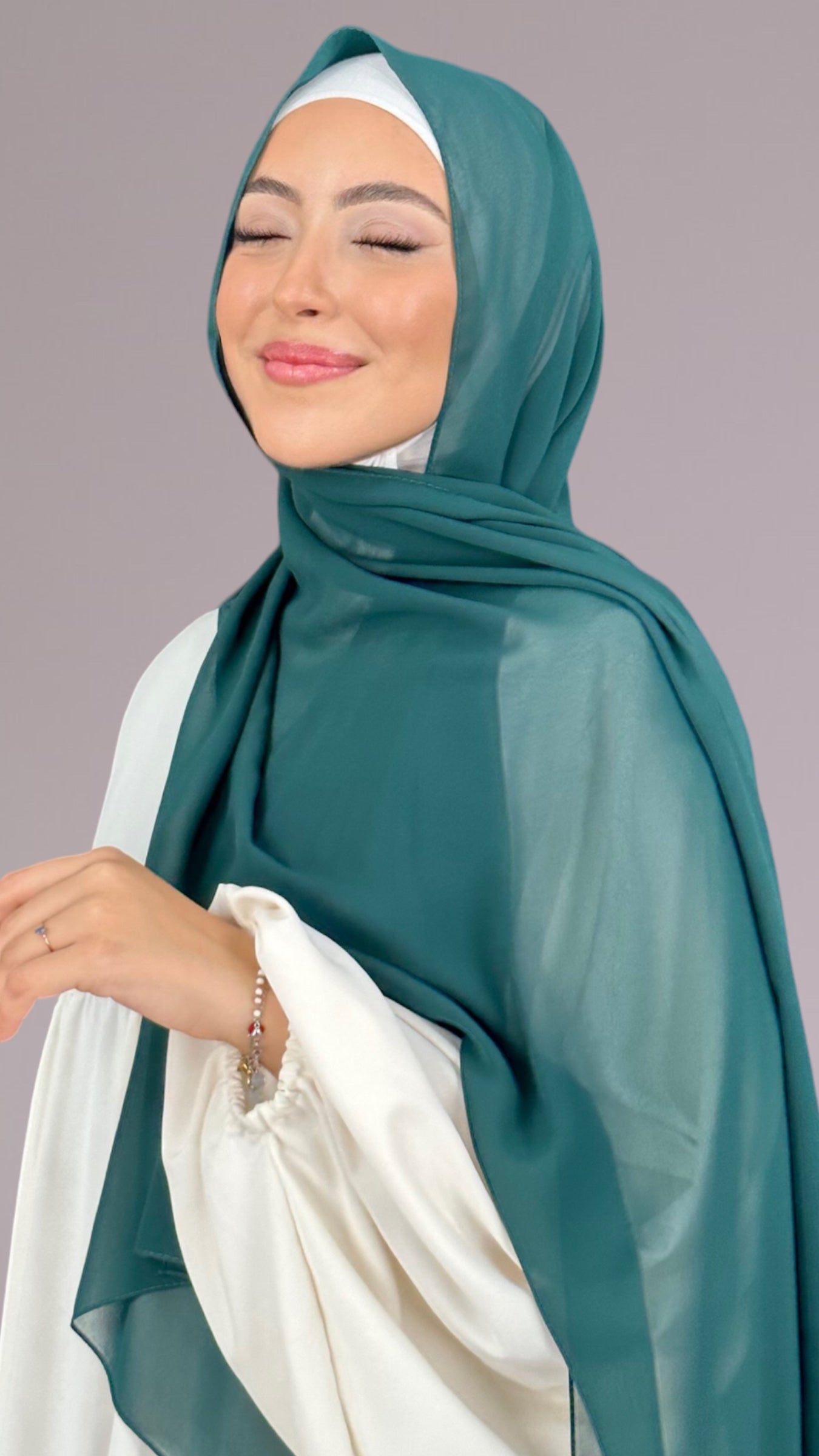 Hijab Chiffon Crepe verde siepe - Hijab Paradise 