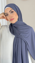Cargar la imagen en la vista de la galería, Hijab Jersey grigio scuro - Orlo Flatlock
