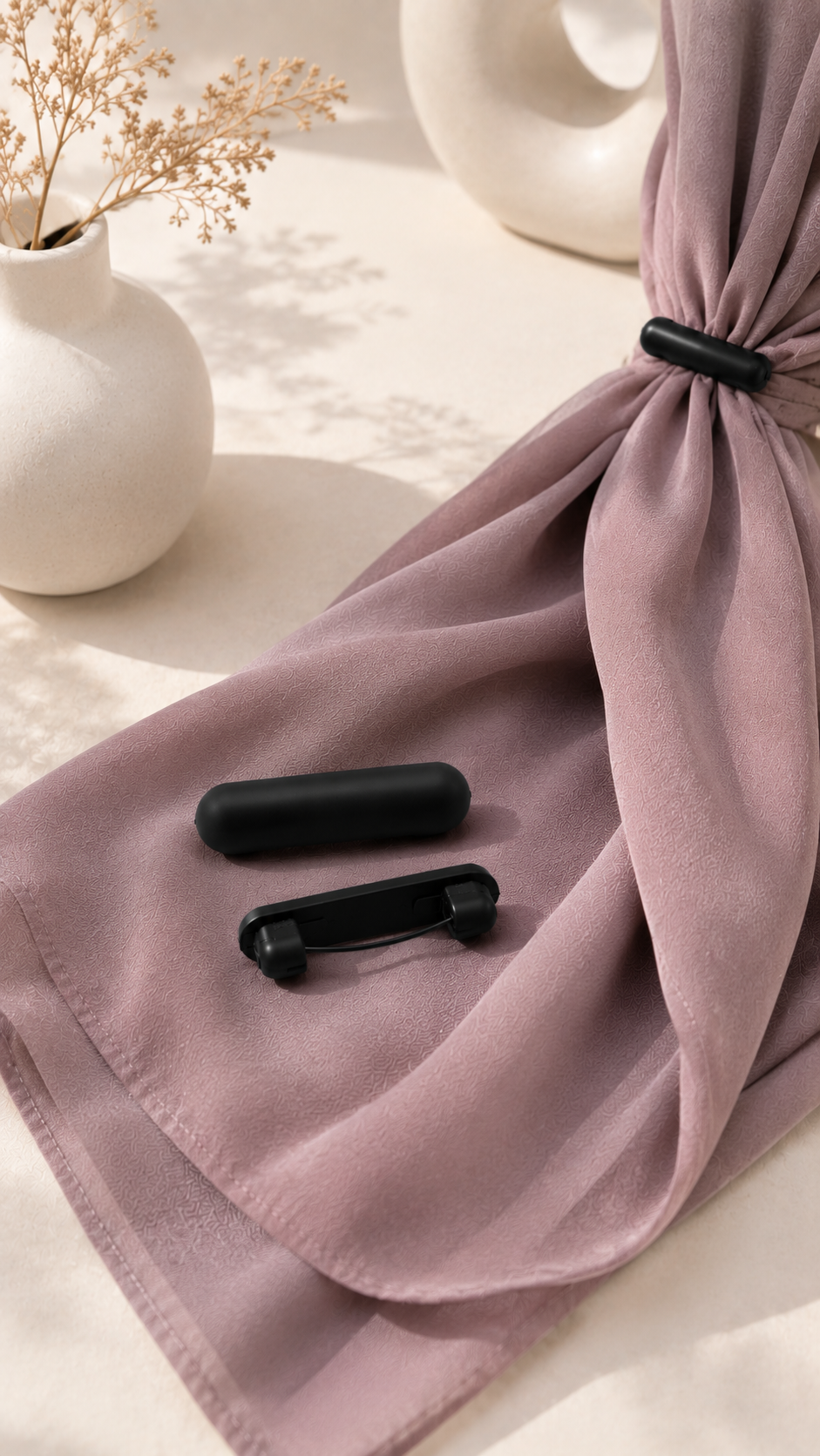 Hijab Clip Matte Nero – Set da 6