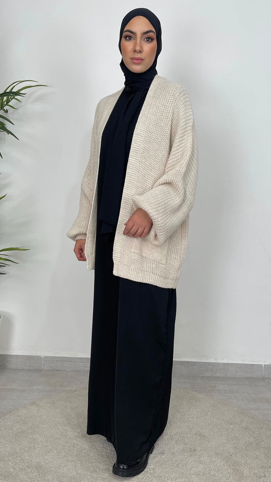 Cardigan corto con maniche lunghe