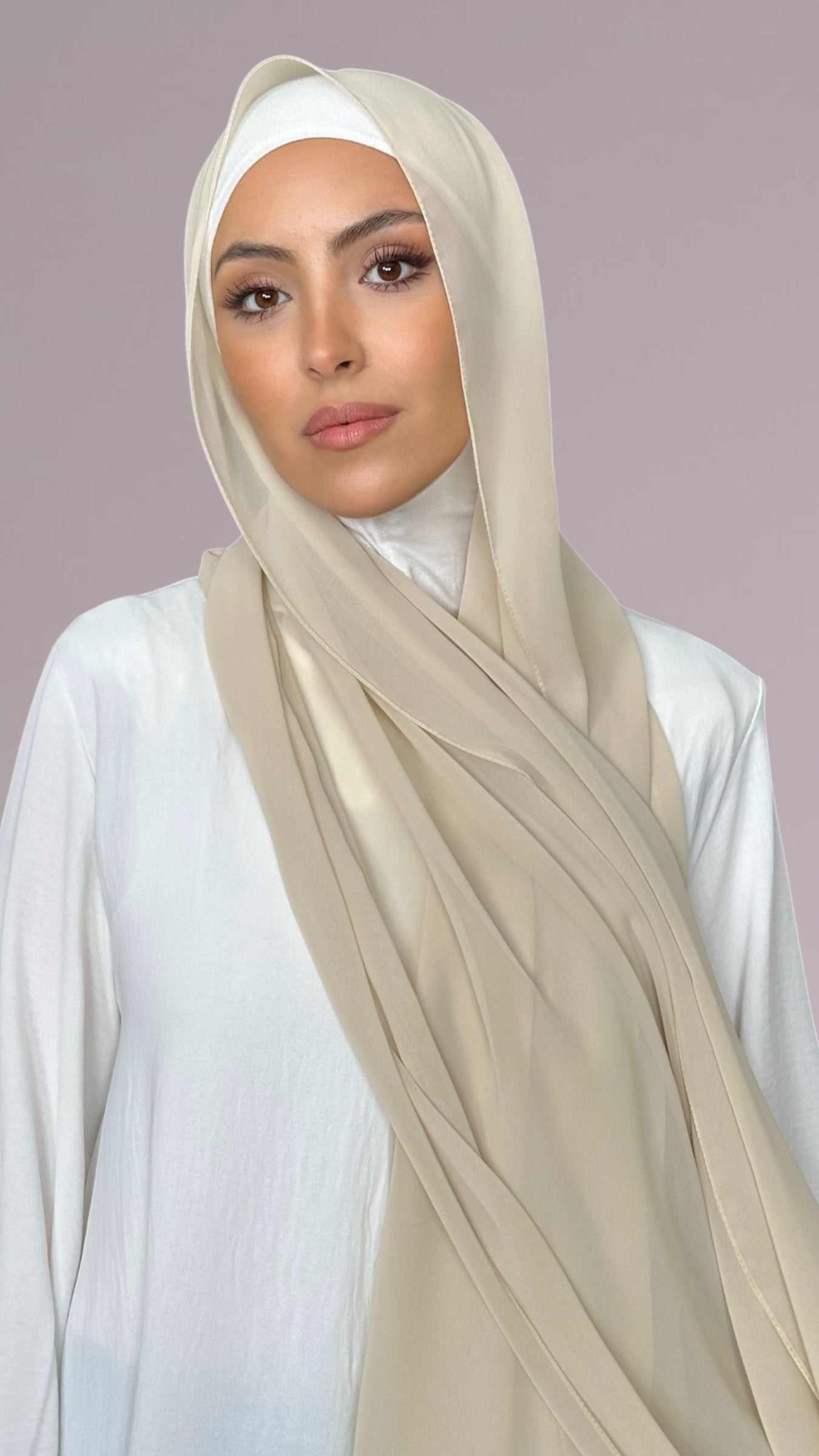 Hijab Chiffon crepe Beige