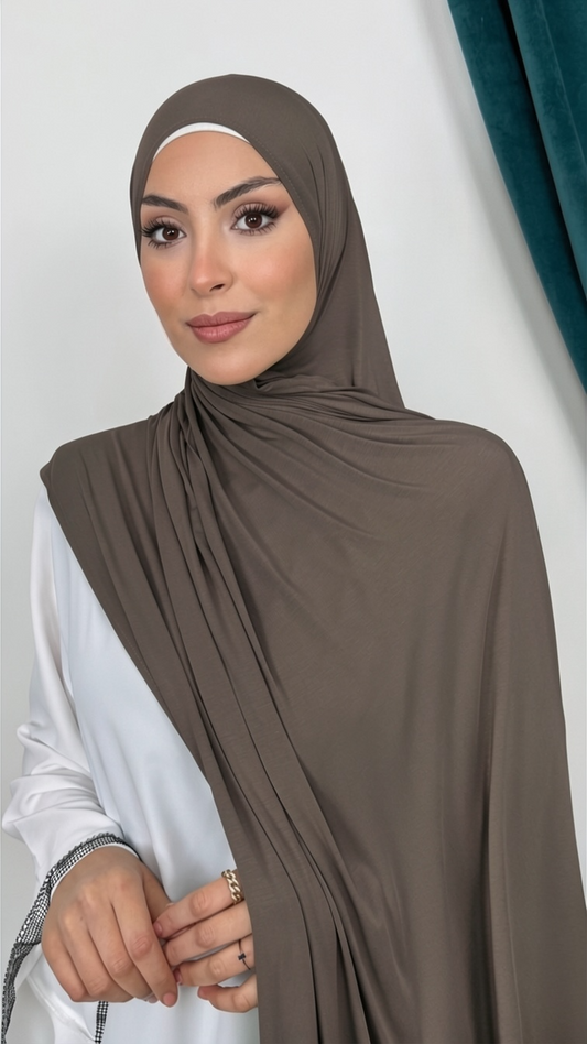 Soft Motion Jersey Ghiaia Scuro - Hijab Paradise 
