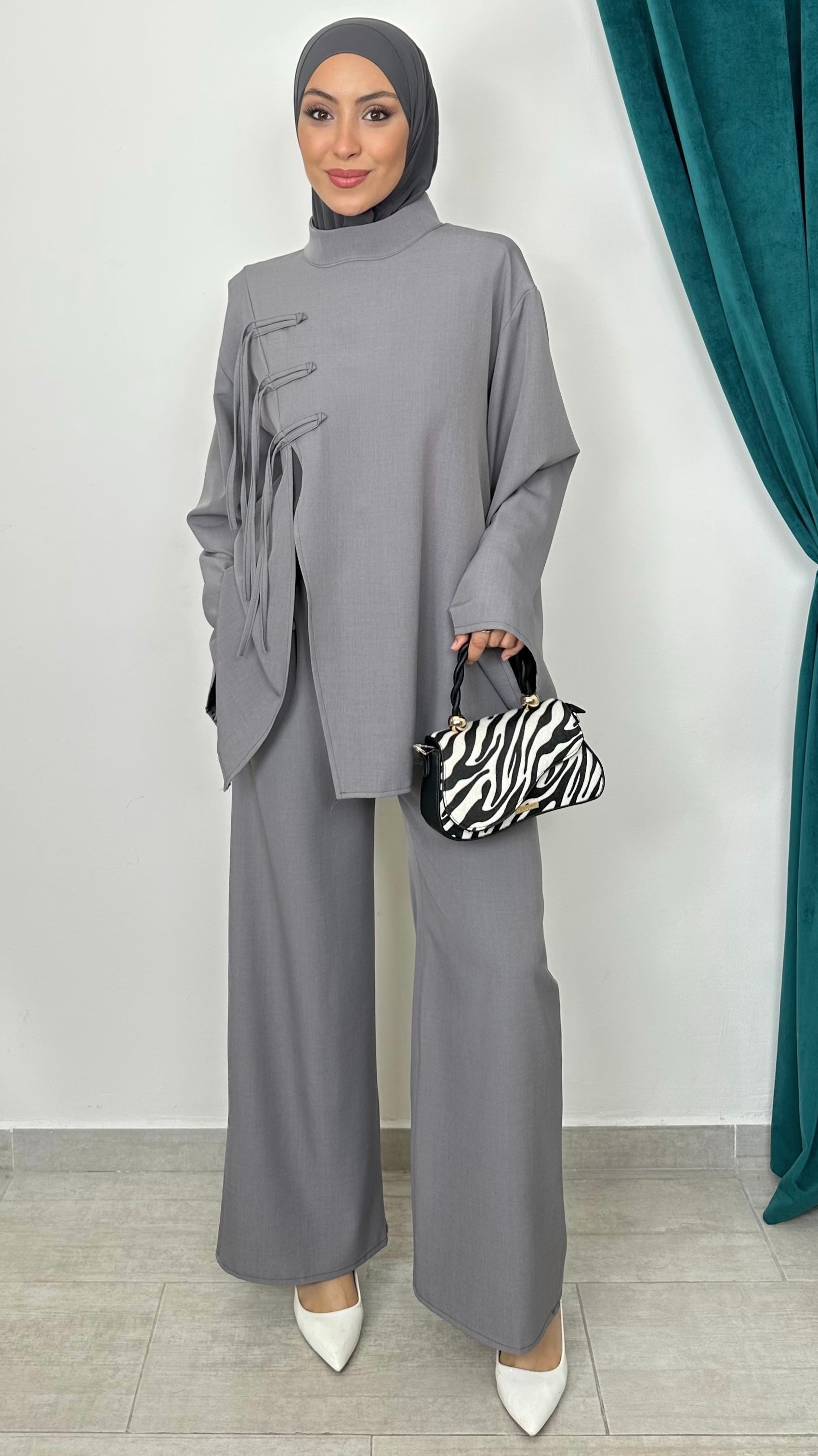 Coordinato Corean Grigio - Hijab Paradise 