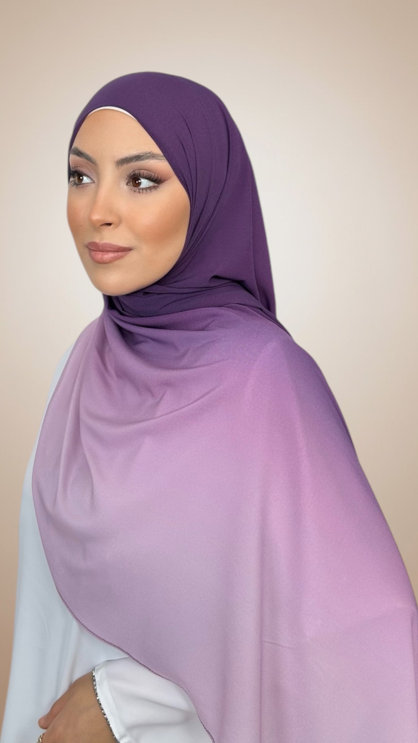 Ombre Flow Hijab Amethyst Fade
