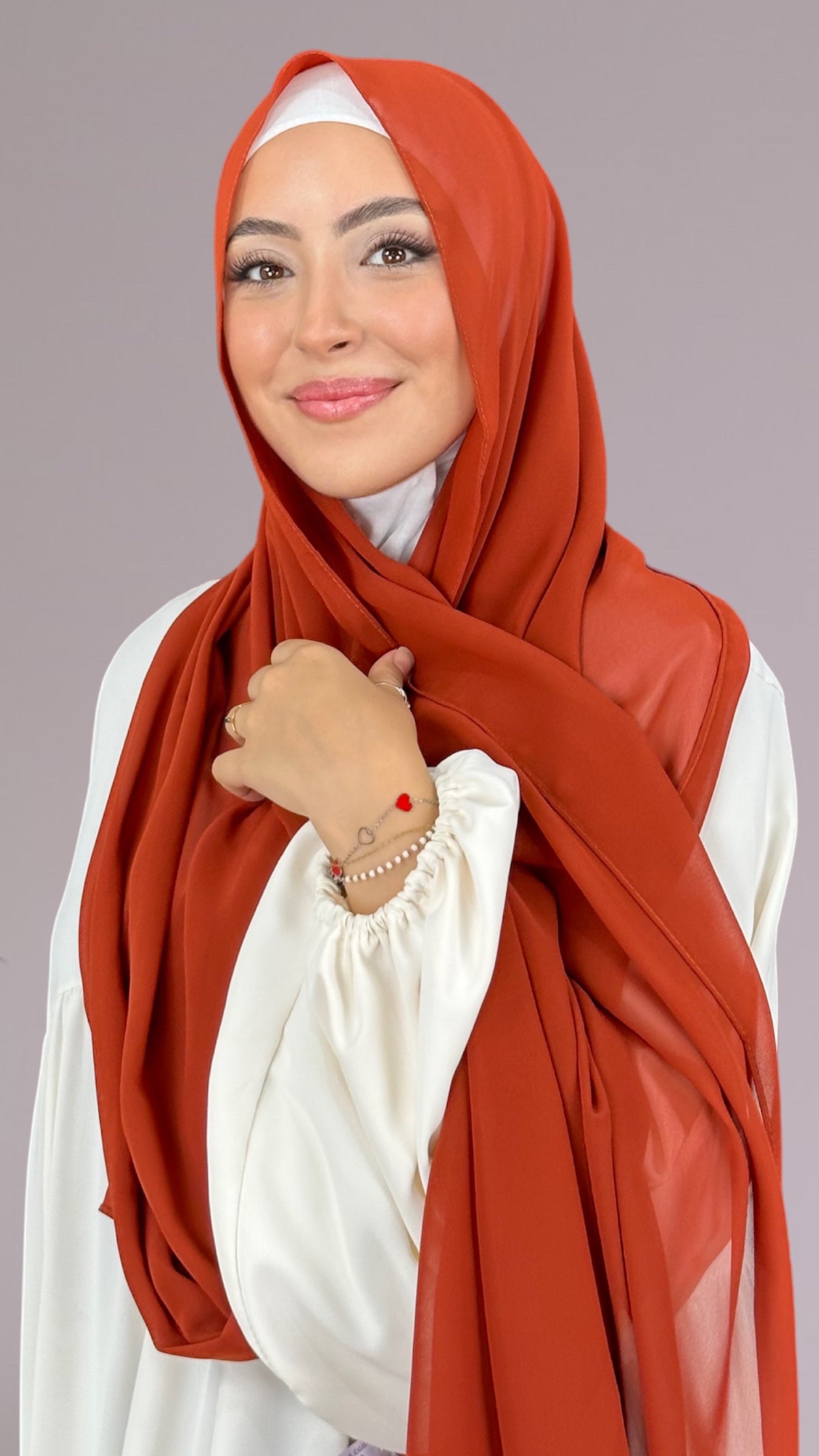 Hijab Chiffon Crepe Arancio tramonto - Hijab Paradise Hijab, chador, velo, turbante, foulard, copricapo, musulmano, islamico, sciarpa,  trasparente, chiffon crepe