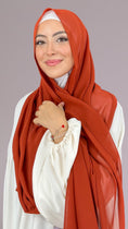 Charger l'image dans la visionneuse de la galerie, Hijab Chiffon Crepe Arancio tramonto - Hijab Paradise Hijab, chador, velo, turbante, foulard, copricapo, musulmano, islamico, sciarpa,  trasparente, chiffon crepe
