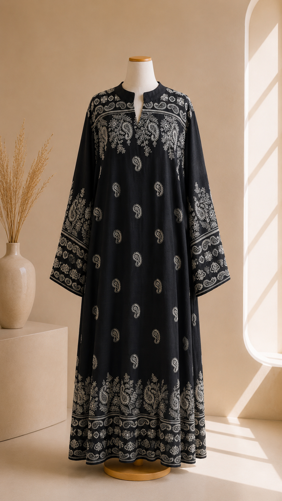 Abaya Bohème Flow Nero