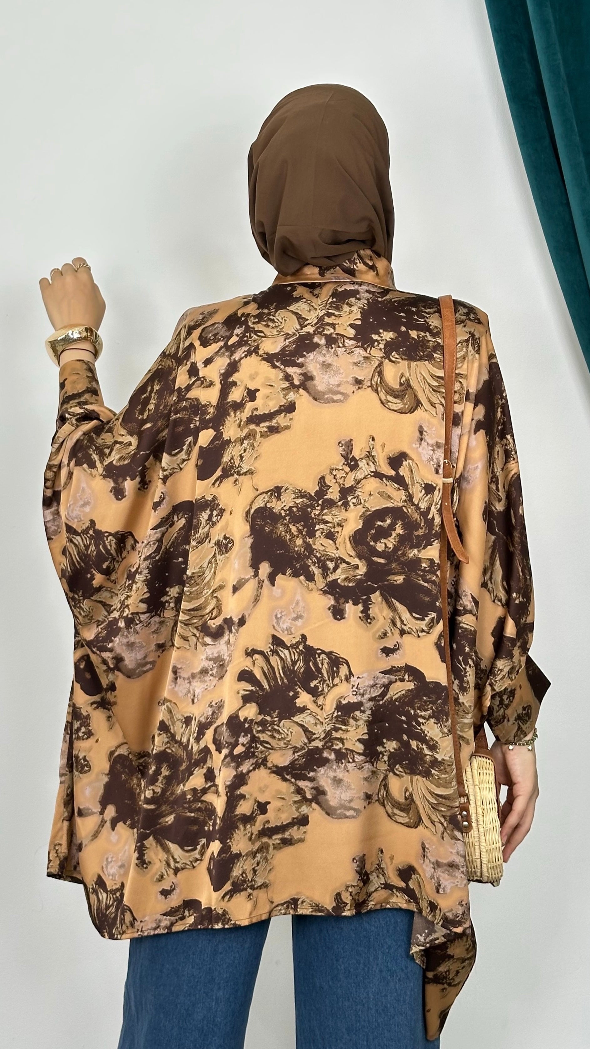 Camicia Oversize Marble Chic camel