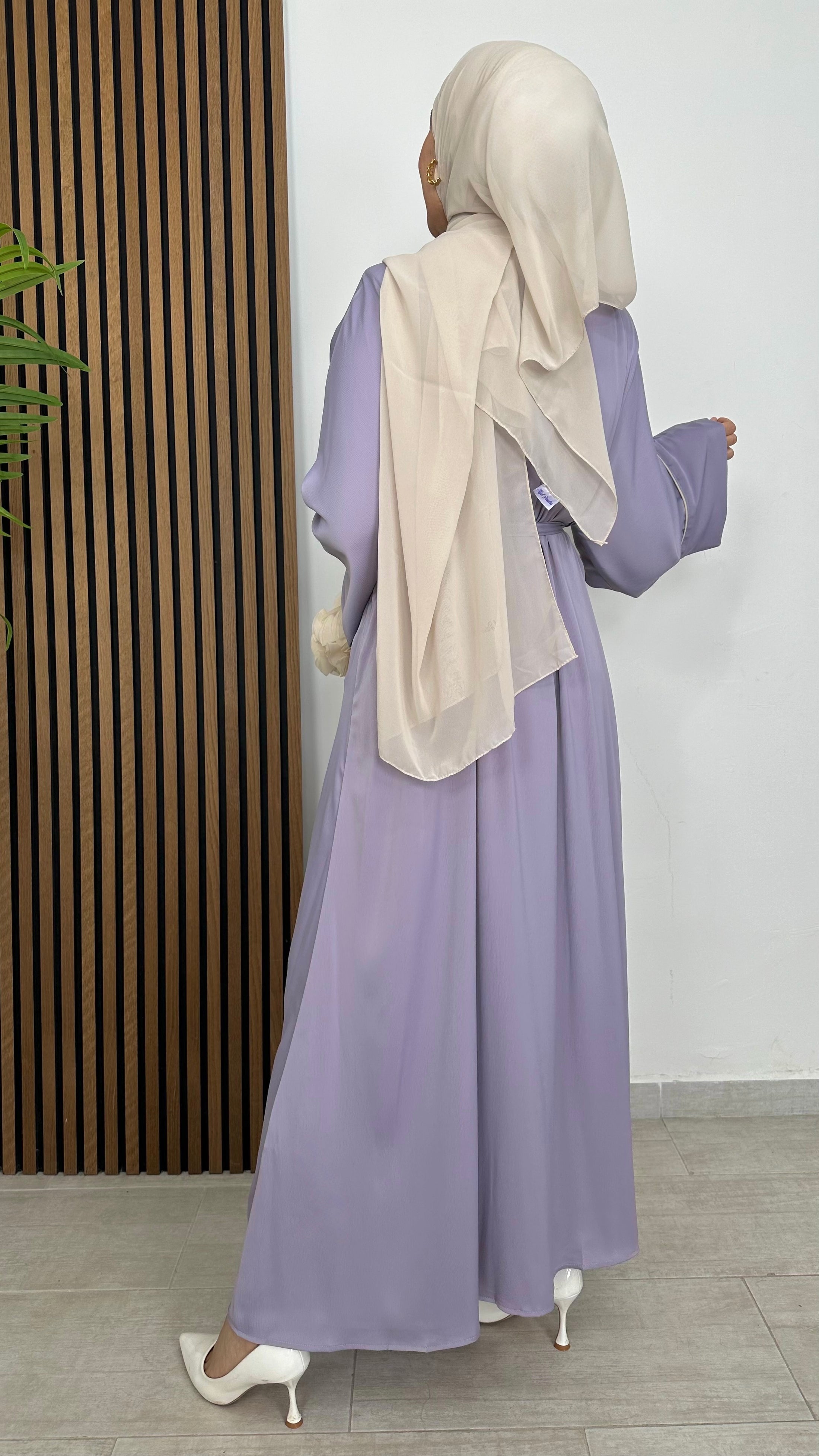 Abaya bicolore marron