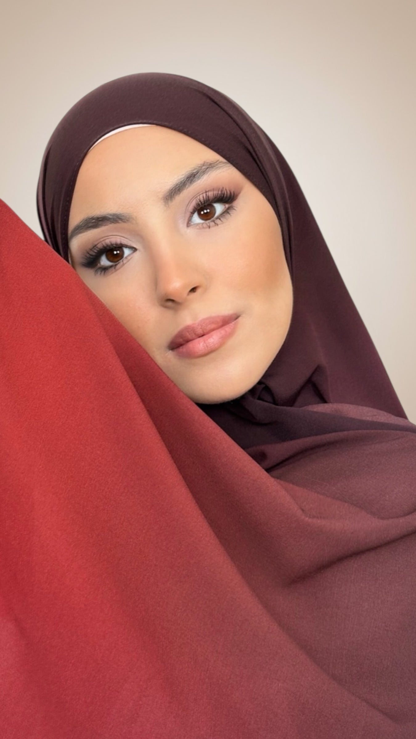 Ombre Flow Hijab Burgundy