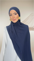 Carica l'immagine nel visualizzatore della galleria, Premium Slim Hijab Blu Notte
