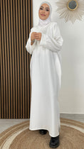 Bild in Galerie-Betrachter laden, Abaya split White - abaya semplice - abaya con tasche - hijab bianco - abaya per pellegrinaggio - umra e hajj
