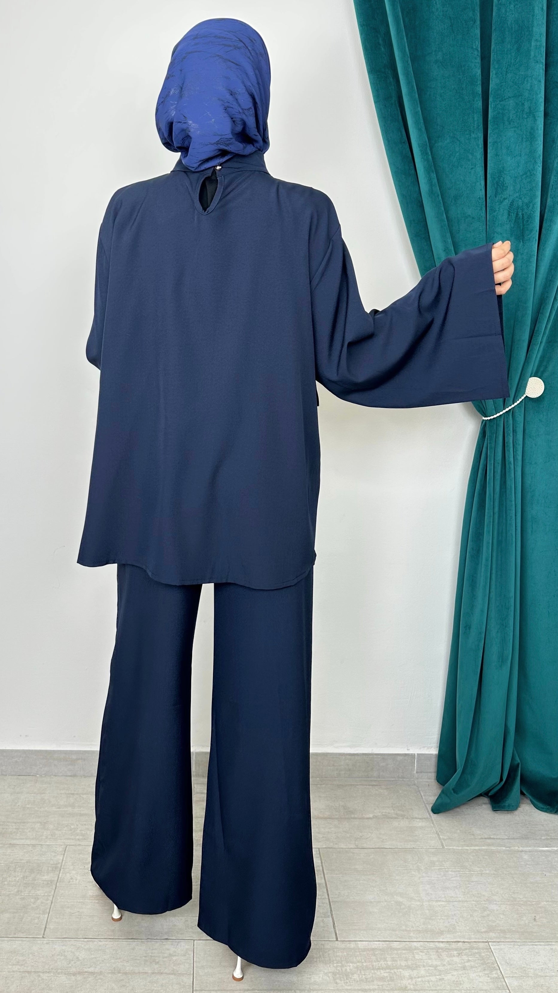 Coordinato Corean Blu Notte - Hijab Paradise 