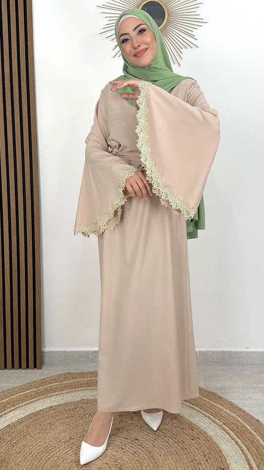 Abaya butterfly - Hijab Paradise - maniche larghe- maniche a farfalla - hijab - donna musulmana - abito elegante - abito da cerimonia - laccio in vita