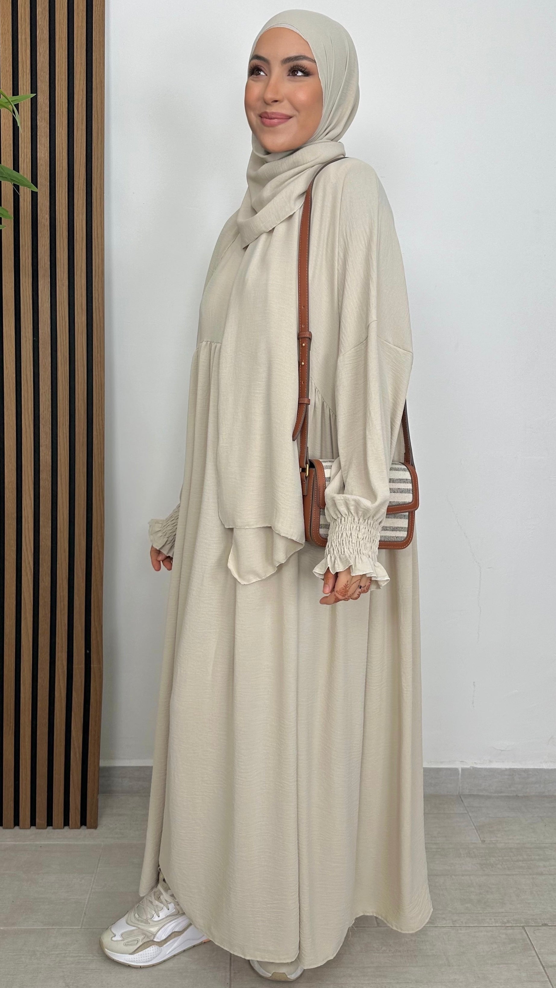 Abito Abaya Ensemble maniche frisè