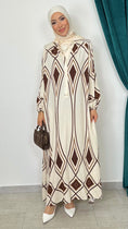 Bild in Galerie-Betrachter laden, Abito lungo geometrico Beige - Hijab Paradise 
