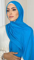 Load image into Gallery viewer, Hijab Jersey CelesteHijab, chador, velo, turbante, foulard, copricapo, musulmano, islamico, sciarpa, 
