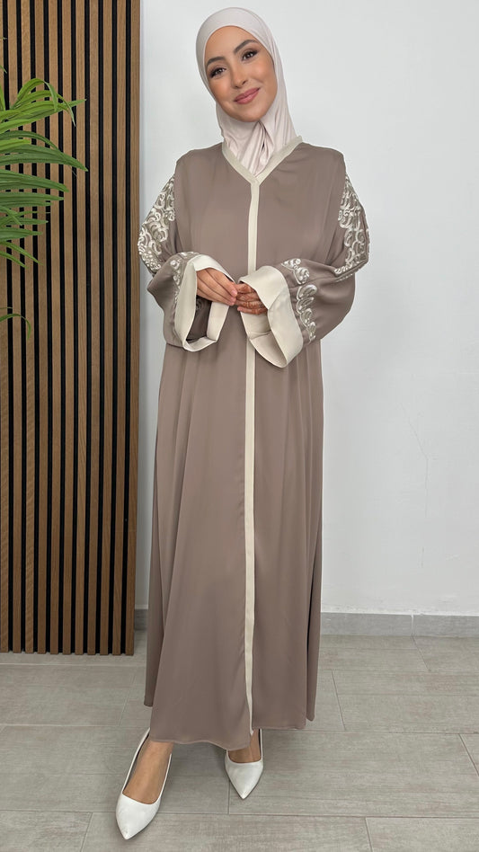 Abaya Elegante maniche ricamati Talpa