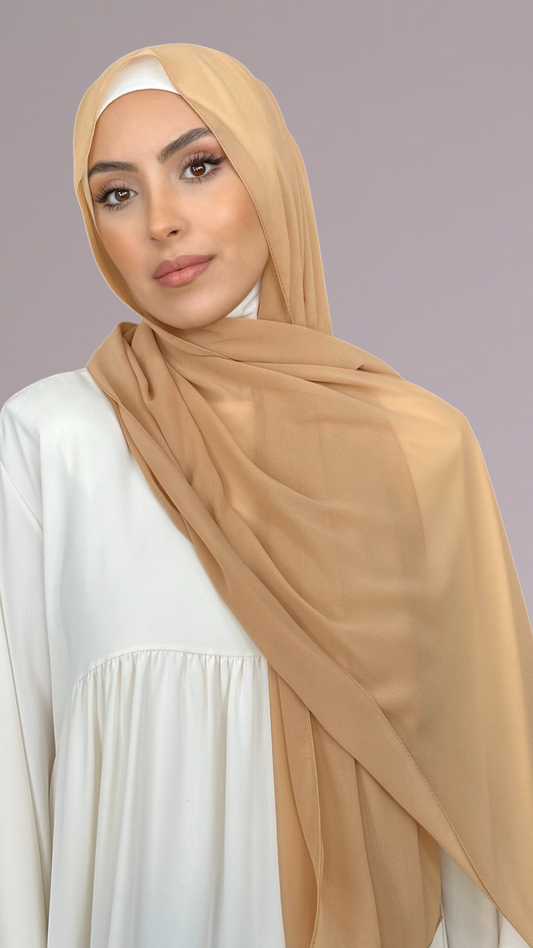 Hijab Chiffon Crepe Sabbia Scuro