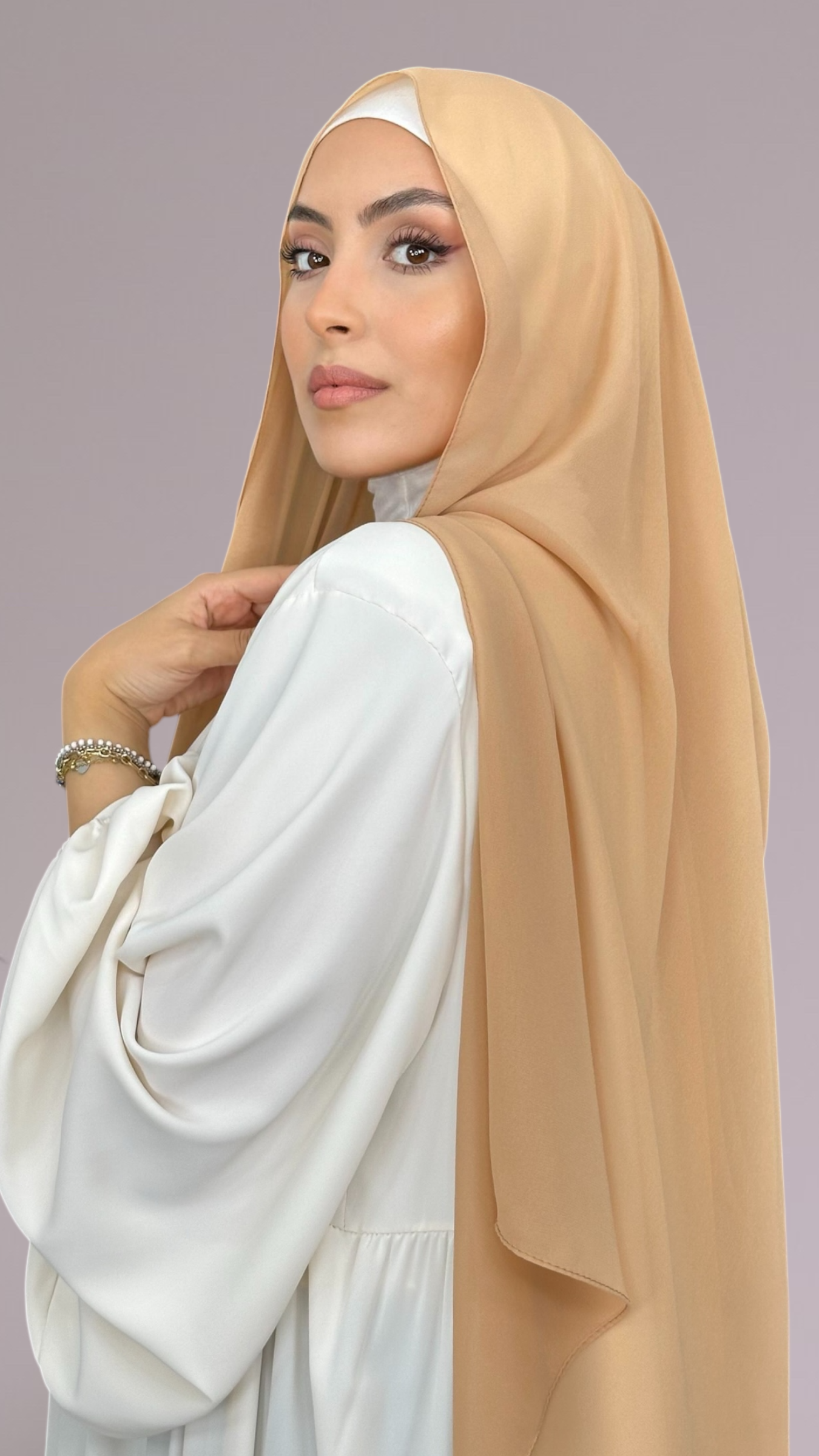 Hijab Chiffon Crepe Sabbia Scuro